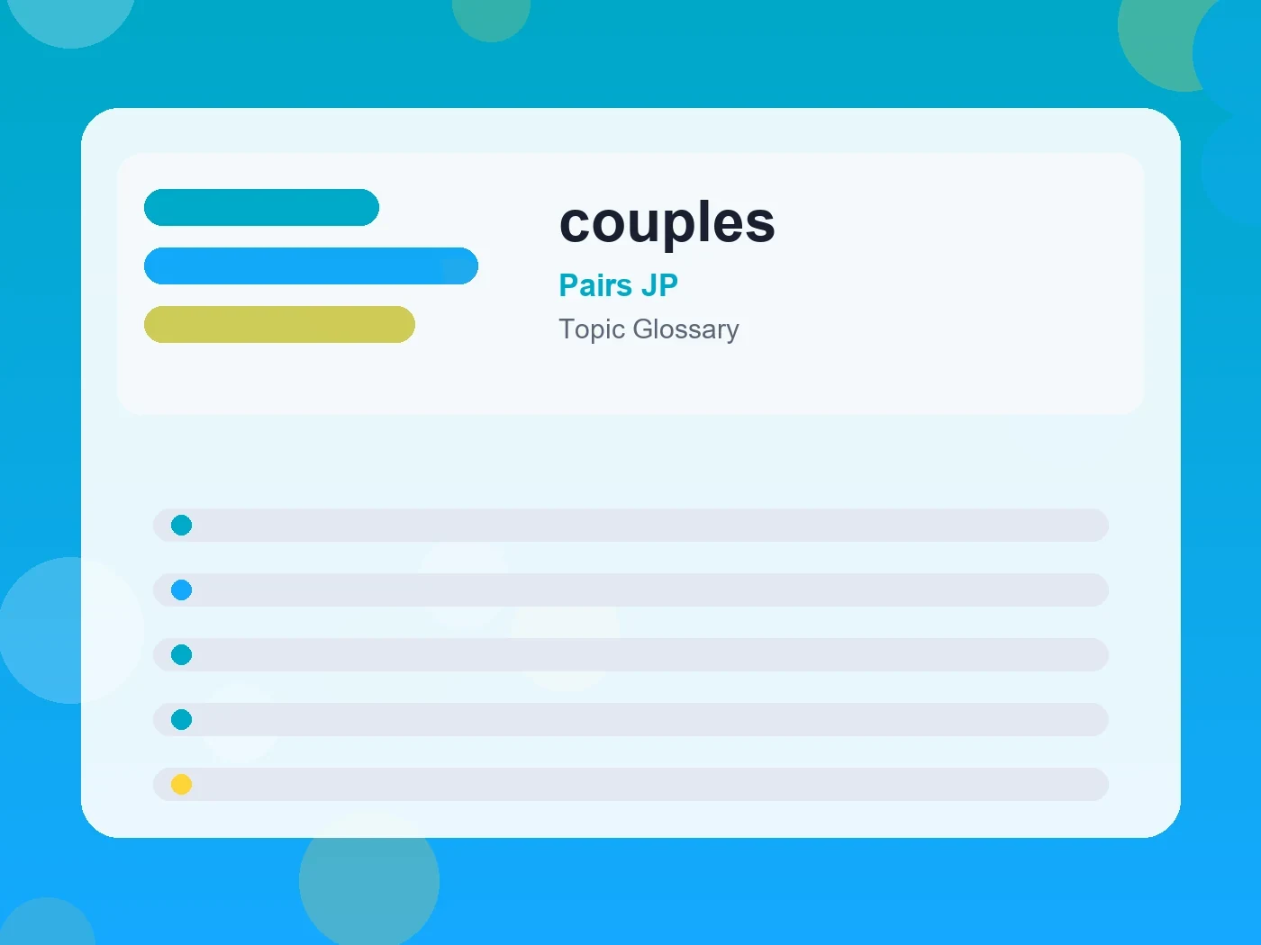 Pairs JP couples guide visual